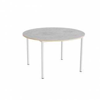 Bord Combi 206, &Oslash;1200 mm, h&oslash;jde 720 mm, lys gr&aring; linoleum p&aring; hvidt stel