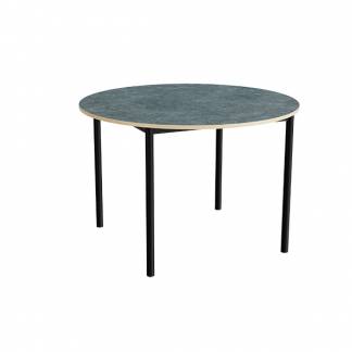 Bord Combi 206, &Oslash;1200 mm, h&oslash;jde 800 mm, m&oslash;rk gr&aring; linoleum p&aring; sort stel