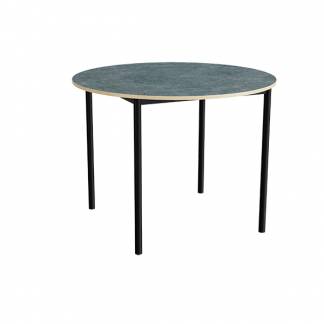 Bord Combi 206, &Oslash;1200 mm, h&oslash;jde 900 mm, m&oslash;rk gr&aring; linoleum p&aring; sort stel