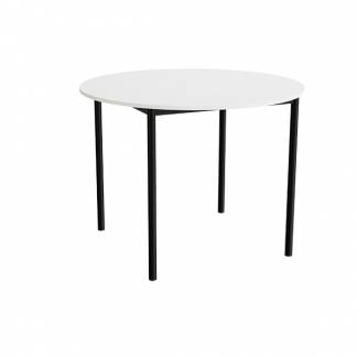 Bord Combi 206, &Oslash;1200 mm, h&oslash;jde 900 mm, lydabsorberende hvid laminat p&aring; sort stel