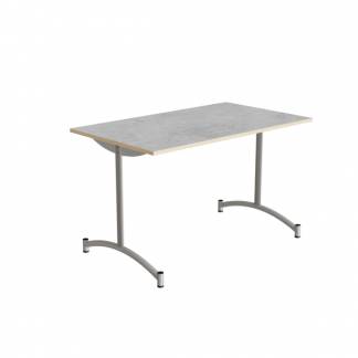 Bord Zeb 231, 1200x700 mm H&oslash;jde 720 mm, Lys gr&aring; linoleum, Alu stel