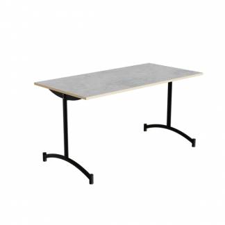 Bord Zeb 231, 1400x700 mm H&oslash;jde 720 mm, Lys gr&aring; linoleum, Sort stel