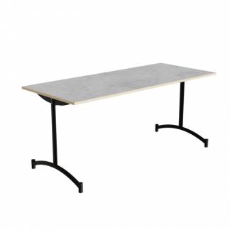 Bord Zeb 231, 1650x700 mm H&oslash;jde 720 mm, Lys gr&aring; linoleum, Sort stel