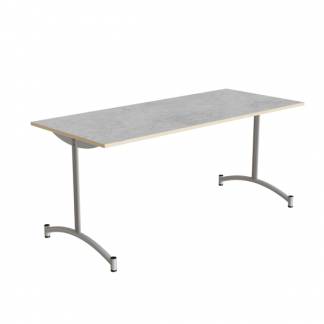 Bord Zeb 231, 1650x700 mm H&oslash;jde 720 mm, Lys gr&aring; linoleum, Alu stel