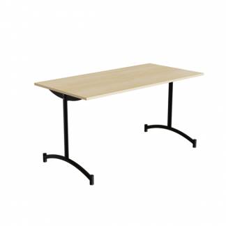 Bord Zeb 231, 1400x700 mm H&oslash;jde 720 mm, Lydabsorberende birk laminat, Sort stel