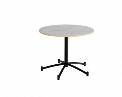 Rundt bord Zam &Oslash;900 mm, lysegr&aring; linoleum p&aring; sort stel