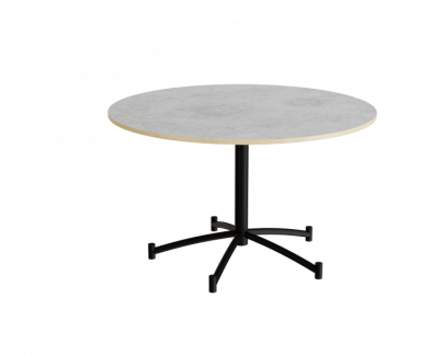 Rundt bord Zam &Oslash;1200 mm, lysegr&aring; linoleum p&aring; sort stel