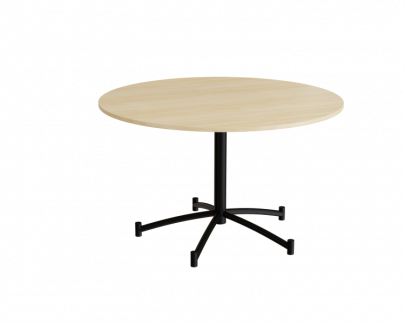 Rundt bord Zam &Oslash;1200 mm, lydd&aelig;mpende birk laminat p&aring; sort stel