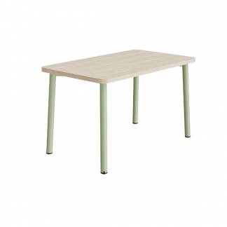 Bord Add 590, 1200x700 mm h&oslash;jde 720 mm med lydabsorberende hvidpigmenteret eg, gr&oslash;nt stel