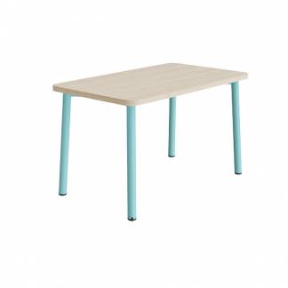 Bord Add 590, 1200x700 mm h&oslash;jde 720 mm med hvidpigmenteret eg, turkis stel