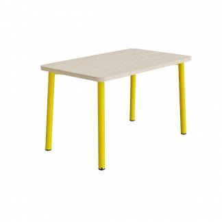 Bord Add 590, 1200x700 mm h&oslash;jde 720 mm med lydabsorberende hvidpigmenteret eg, gult stel