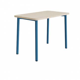 Bord Add 590, 1200x700 mm højde 900 mm med hvidpigmenteret eg, blåt stel