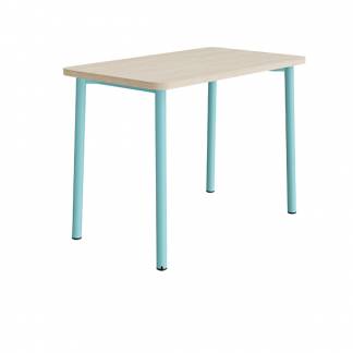 Bord Add 590, 1200x700 mm h&oslash;jde 900 mm med lydabsorberende hvidpigmenteret eg, turkis stel