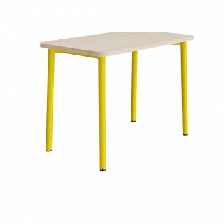 Bord Add 590, 1200x700 mm h&oslash;jde 900 mm med lydabsorberende hvidpigmenteret eg, gult stel