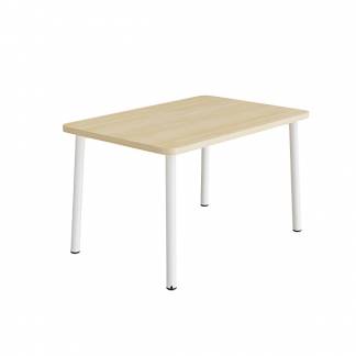 Bord Add 590, 1400x700 mm h&oslash;jde 720 mm med birk laminat, hvidt stel