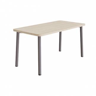 Bord Add 590, 1400x700 mm h&oslash;jde 720 mm med hvidpigmenteret eg, gr&aring;t stel