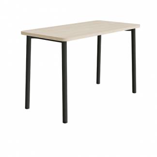 Bord Add 590, 1400x700 mm h&oslash;jde 900 mm med lydabsorberende hvidpigmenteret eg, sortoliven stel