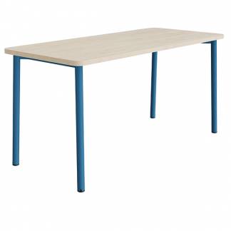 Bord Add 590, 1800x800 mm h&oslash;jde 900 mm med lydabsorberende hvidpigmenteret eg, bl&aring;t stel