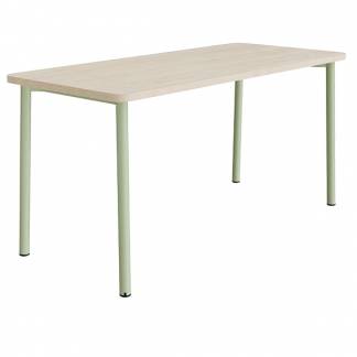 Bord Add 590, 1800x800 mm h&oslash;jde 900 mm med lydabsorberende hvidpigmenteret eg, gr&oslash;nt stel