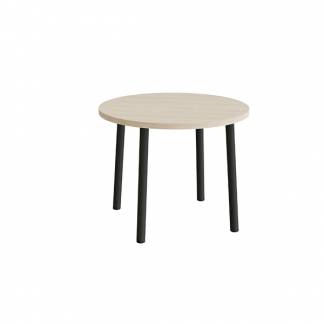 Bord Add 590, &Oslash;900 mm, h&oslash;jde 720 mm, hvidpigmenteret eg laminat p&aring; sortoliven stel