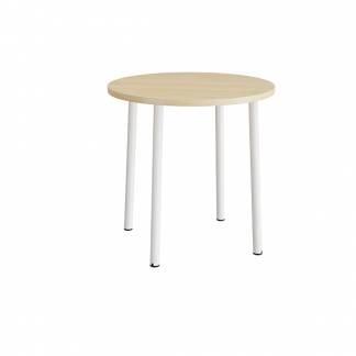 Bord Add 590, &Oslash;900 mm, h&oslash;jde 900 mm, birk laminat p&aring; hvidt stel