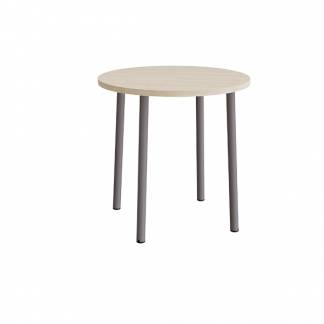 Bord Add 590, &Oslash;900 mm, h&oslash;jde 900 mm, hvidpigmenteret eg laminat p&aring; gr&aring;t stel