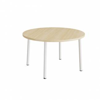 Bord Add 590, &Oslash;1200 mm, h&oslash;jde 720 mm, birk laminat p&aring; hvidt stel