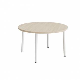 Bord Add 590, &Oslash;1200 mm, h&oslash;jde 720 mm, hvidpigmenteret eg laminat p&aring; hvidt stel