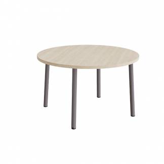 Bord Add 590, &Oslash;1200 mm, h&oslash;jde 720 mm, hvidpigmenteret eg laminat p&aring; gr&aring;t stel