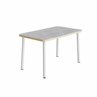 Bord Add 590, 1200x700 mm h&oslash;jde 720 mm med lys gr&aring; linoleum, hvidt stel