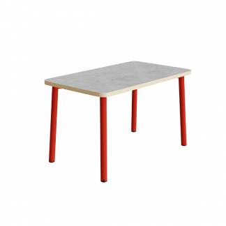 Bord Add 590, 1200x700 mm h&oslash;jde 720 mm med lys gr&aring; linoleum, r&oslash;d stel