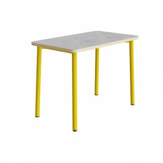 Bord Add 590, 1200x700 mm h&oslash;jde 900 mm med lys gr&aring; linoleum, gult stel