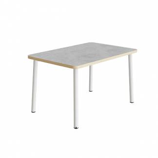 Bord Add 590, 1400x700 mm h&oslash;jde 720 mm med lys gr&aring; linoleum, hvidt stel