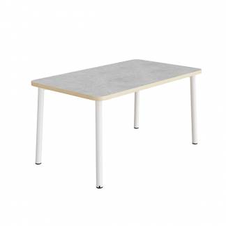 Bord Add 590, 1400x700 mm h&oslash;jde 720 mm med lys gr&aring; linoleum, hvidt stel