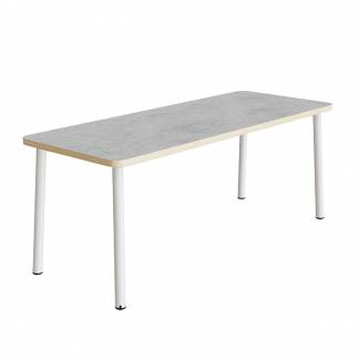 Bord Add 590, 1400x700 mm h&oslash;jde 900 mm med lys gr&aring; linoleum, hvidt stel
