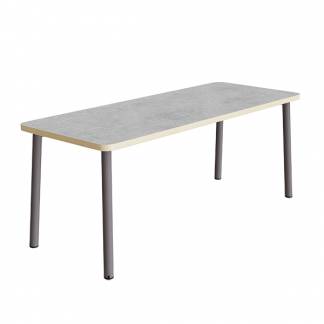 Bord Add 590, 1400x700 mm h&oslash;jde 900 mm med lys gr&aring; linoleum, gr&aring;t stel