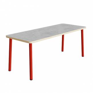 Bord Add 590, 1400x700 mm h&oslash;jde 900 mm med lys gr&aring; linoleum, r&oslash;d stel