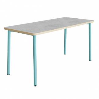 Bord Add 590, 1800x800 mm h&oslash;jde 900 mm med lys gr&aring; linoleum, turkis stel