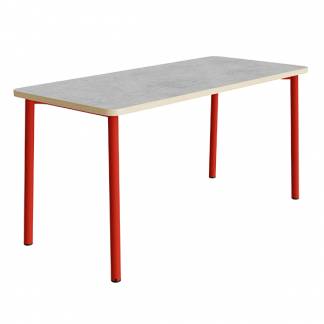 Bord Add 590, 1800x800 mm h&oslash;jde 900 mm med lys gr&aring; linoleum, r&oslash;d stel