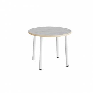 Bord Add 590, &Oslash;900 mm, h&oslash;jde 720 mm, lys gr&aring; linoleum p&aring; hvidt stel