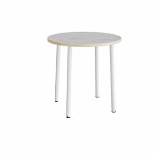 Bord Add 590, &Oslash;900 mm, h&oslash;jde 900 mm, lys gr&aring; linoleum p&aring; hvidt stel