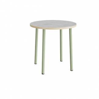 Bord Add 590, &Oslash;900 mm, h&oslash;jde 900 mm, lys gr&aring; linoleum p&aring; gr&oslash;nt stel