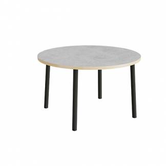 Bord Add 590, Ø1200 mm, højde 720 mm, lys grå linoleum på sortoliven stel