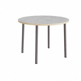 Bord Add 590, &Oslash;1200 mm, h&oslash;jde 900 mm, lys gr&aring; linoleum p&aring; gr&aring;t stel