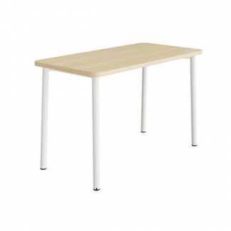 Bord Add 590, 1400x700 mm højde 900 mm med lydabsorberende birk laminat, hvidt stel