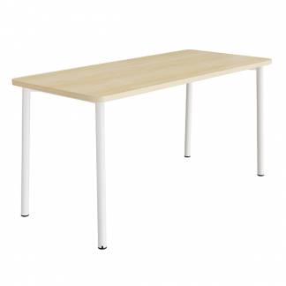 Bord Add 590, 1800x800 mm højde 900 mm med lydabsorberende birk laminat, hvidt stel