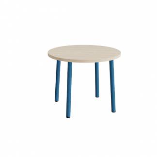 Bord Add 590, &Oslash;900 mm, h&oslash;jde 720 mm, lydd&aelig;mpende hvidpigmenteret eg laminat p&aring; bl&aring;t stel