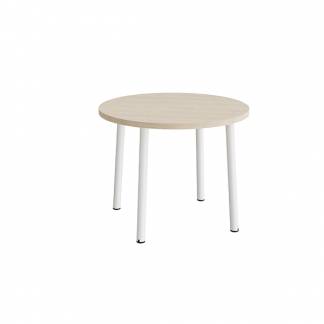 Bord Add 590, &Oslash;900 mm, h&oslash;jde 720 mm, lydd&aelig;mpende hvidpigmenteret eg laminat p&aring; hvidt stel