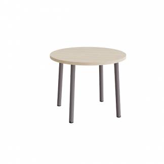 Bord Add 590, &Oslash;900 mm, h&oslash;jde 720 mm, lydd&aelig;mpende hvidpigmenteret eg laminat p&aring; gr&aring;t stel