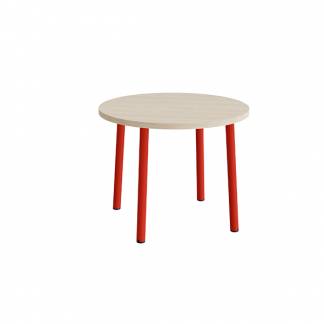 Bord Add 590, &Oslash;900 mm, h&oslash;jde 720 mm, lydd&aelig;mpende hvidpigmenteret eg laminat p&aring; r&oslash;dt stel